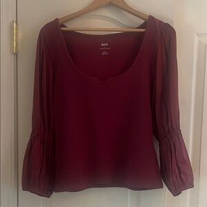 Maeve by Anthropology-sz L-burgundy bell sleeve top